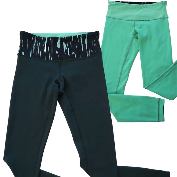 lululemon athletica Pants - Lululemon Leggings REVERSIBLE 🔄 Forrest and Mint Green